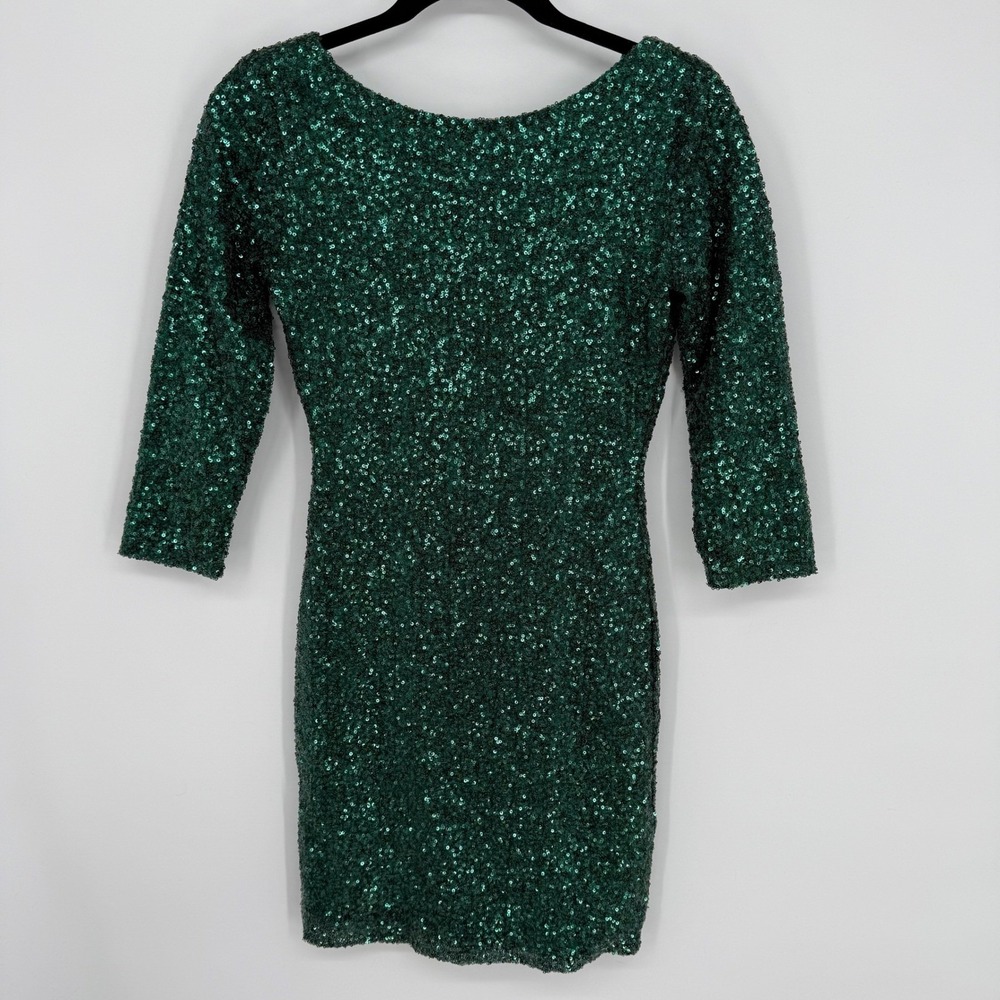 Gianni Bini Emerald Green Sequin Mini Dress NWT XS